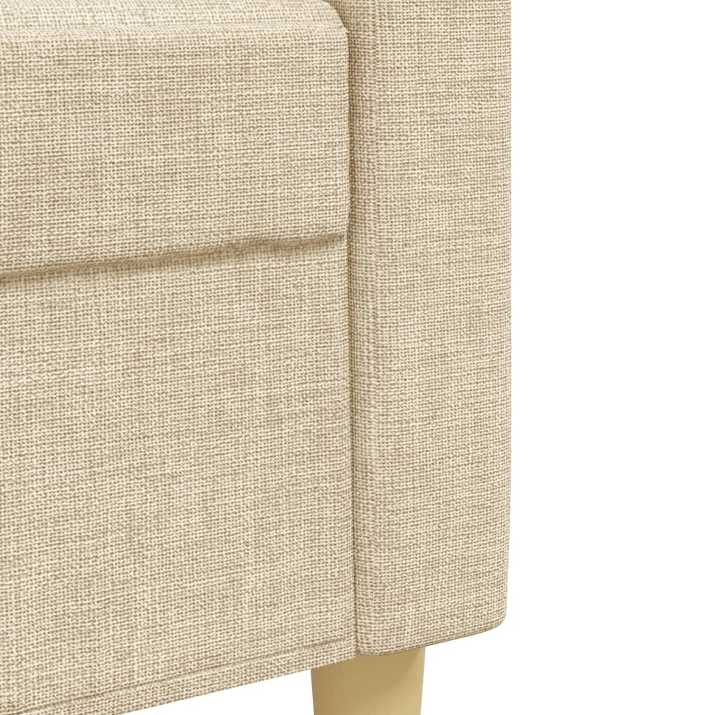 3-dijelni set sofa s tabureom krem od tkanine