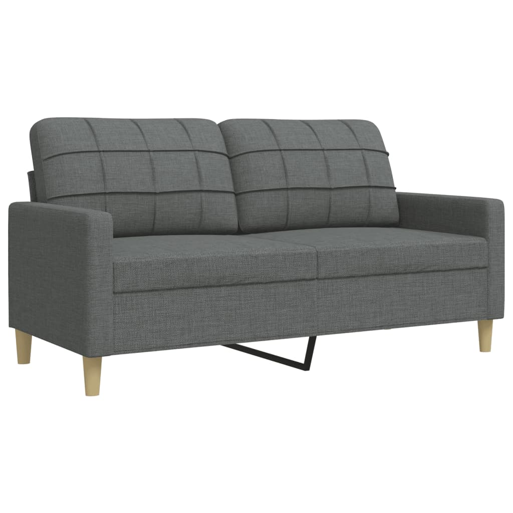 2-dijelni set sofa s ukrasnim jastucima tamnosivi od tkanine