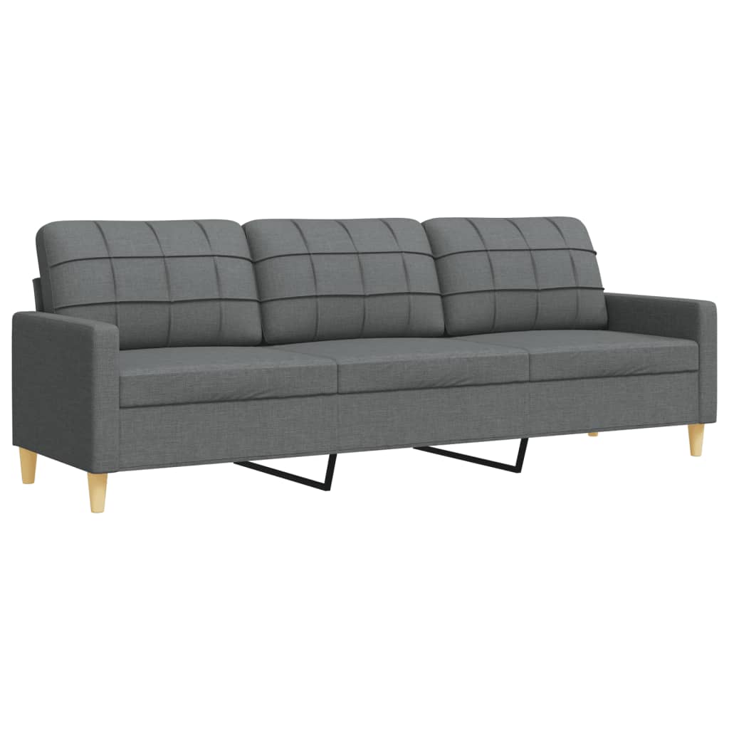 2-dijelni set sofa s ukrasnim jastucima tamnosivi od tkanine
