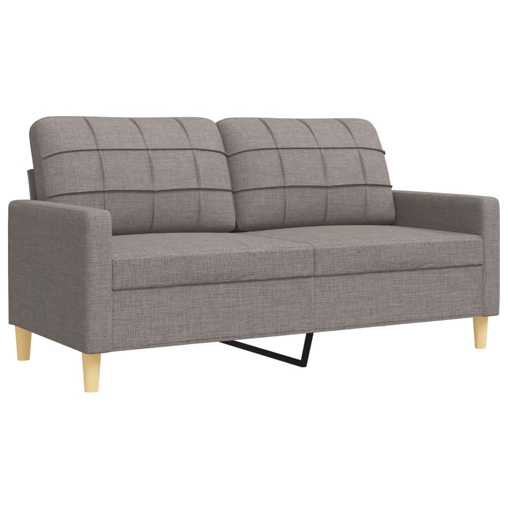2-dijelni set sofa s ukrasnim jastucima smeđesivi od tkanine