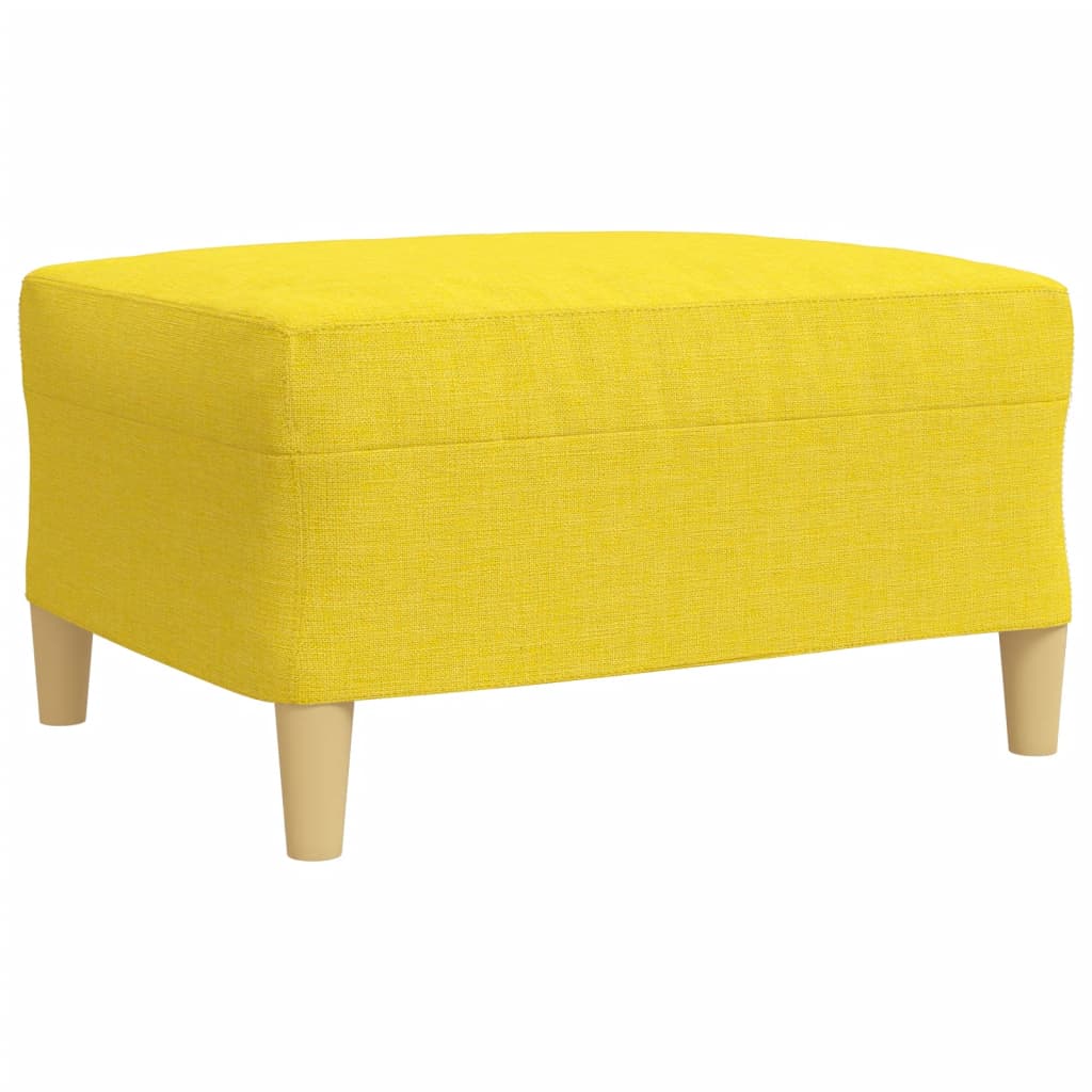 3-dijelni set sofa s tabureom i jastucima svjetložuti tkanina