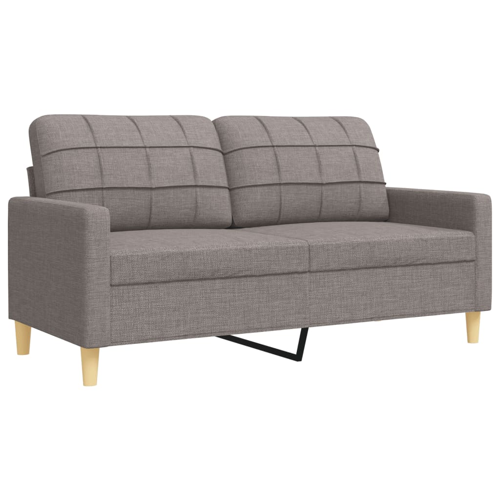 3-dijelni set sofa s tabureom i jastucima smeđesivi tkanina