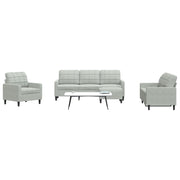 4-dijelni set sofa s jastucima svjetlosivi baršunasti