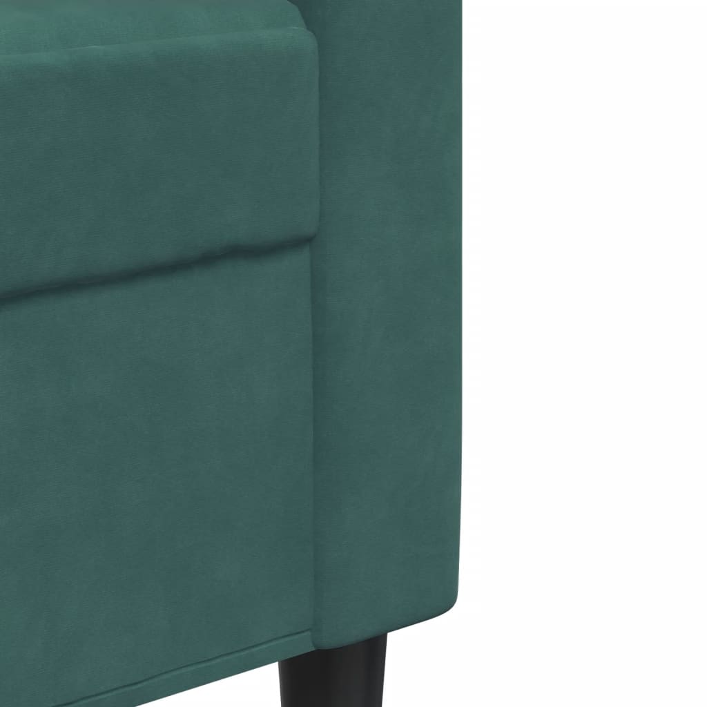 3-dijelni set sofa s jastucima tamnozeleni baršunasti