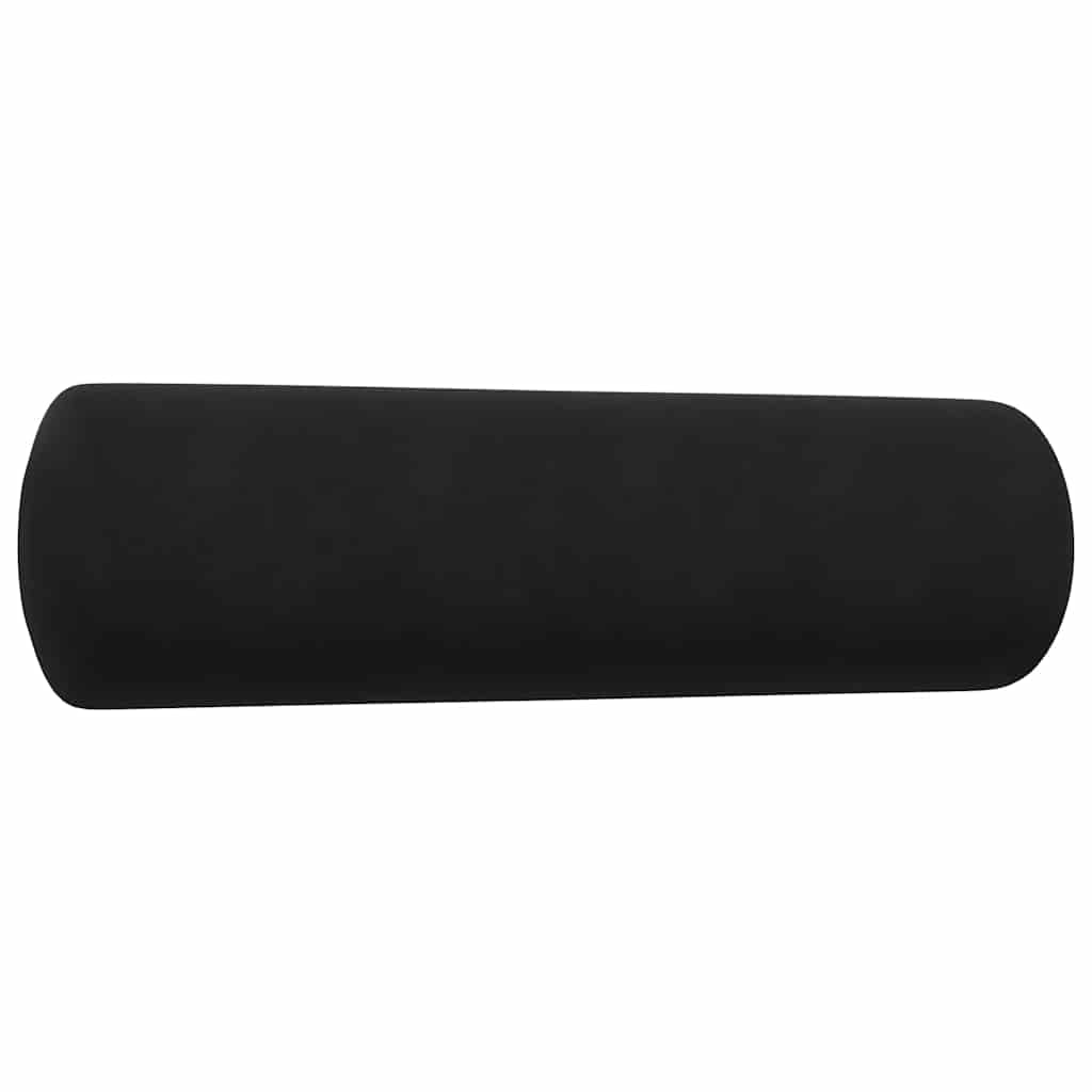 3-dijelni set sofa s jastucima crni baršunasti