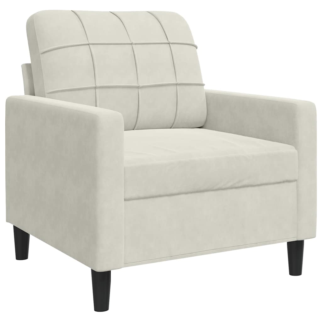 3-dijelni set sofa s jastucima krem baršunasti