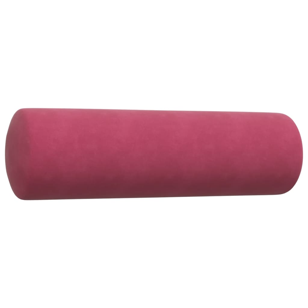 4-dijelni set sofa s jastucima crvena boja vina baršunasti