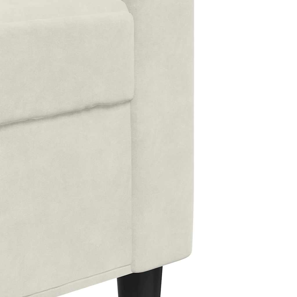 4-dijelni set sofa s jastucima krem baršunasti