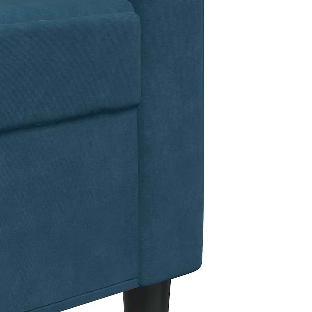 4-dijelni set sofa s jastucima plavi baršunasti