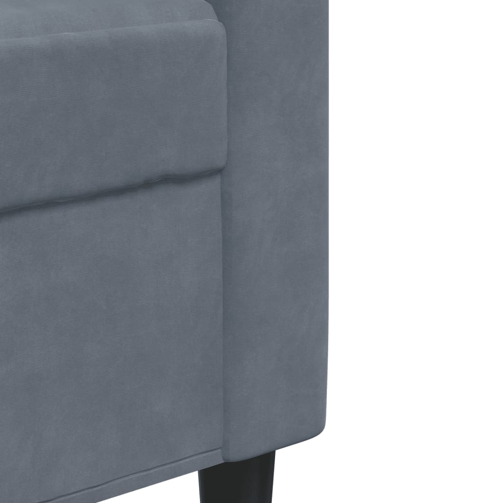 2-dijelni set sofa s jastucima tamnosivi baršunasti