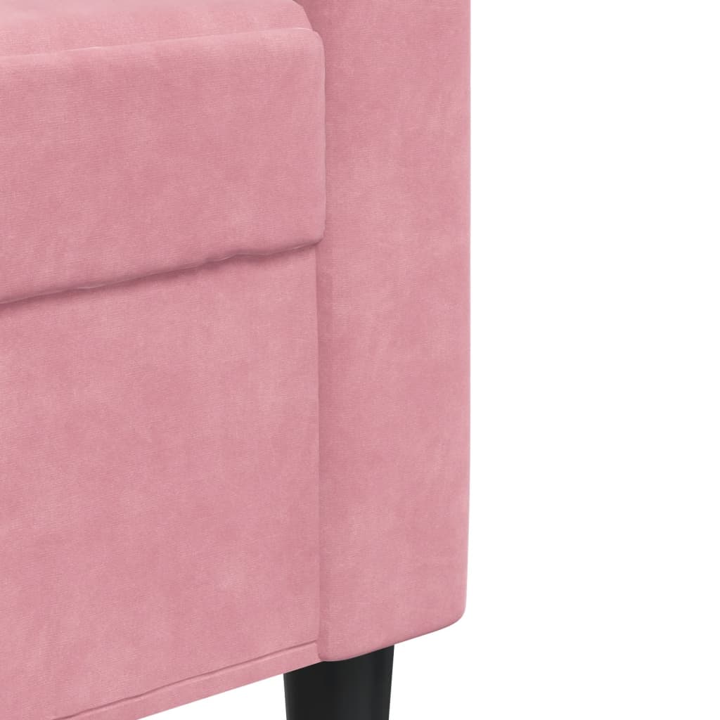 2-dijelni set sofa s jastucima ružičasti baršunasti