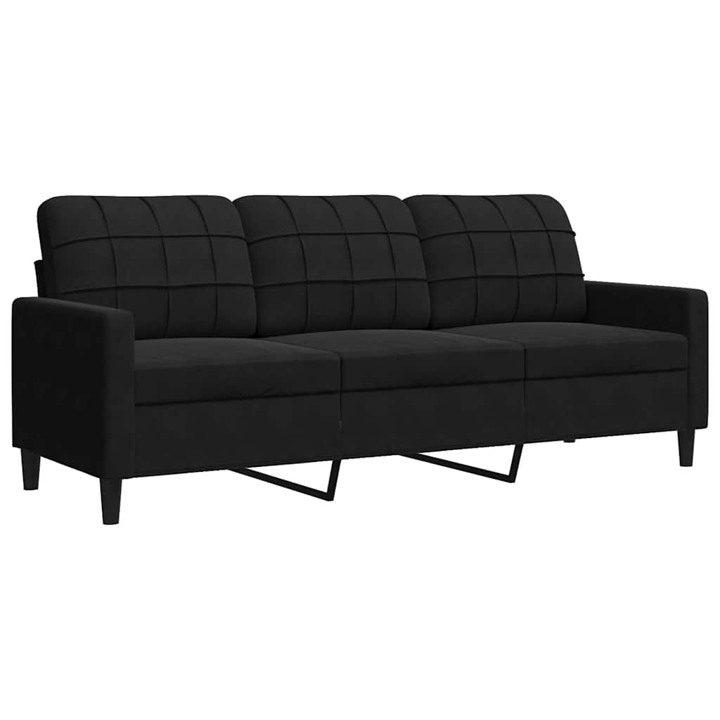 2-dijelni set sofa s jastucima crni baršunasti