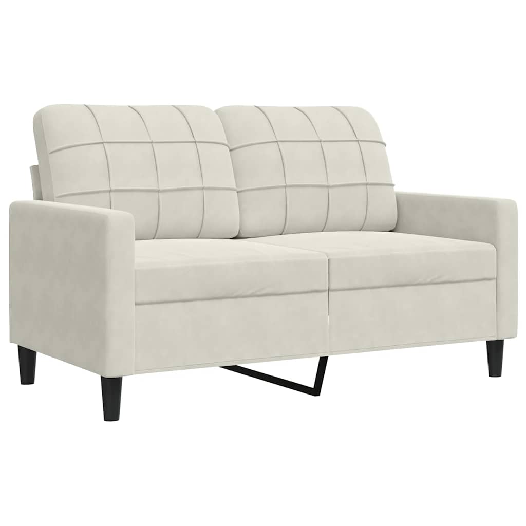 2-dijelni set sofa s jastucima krem baršunasti