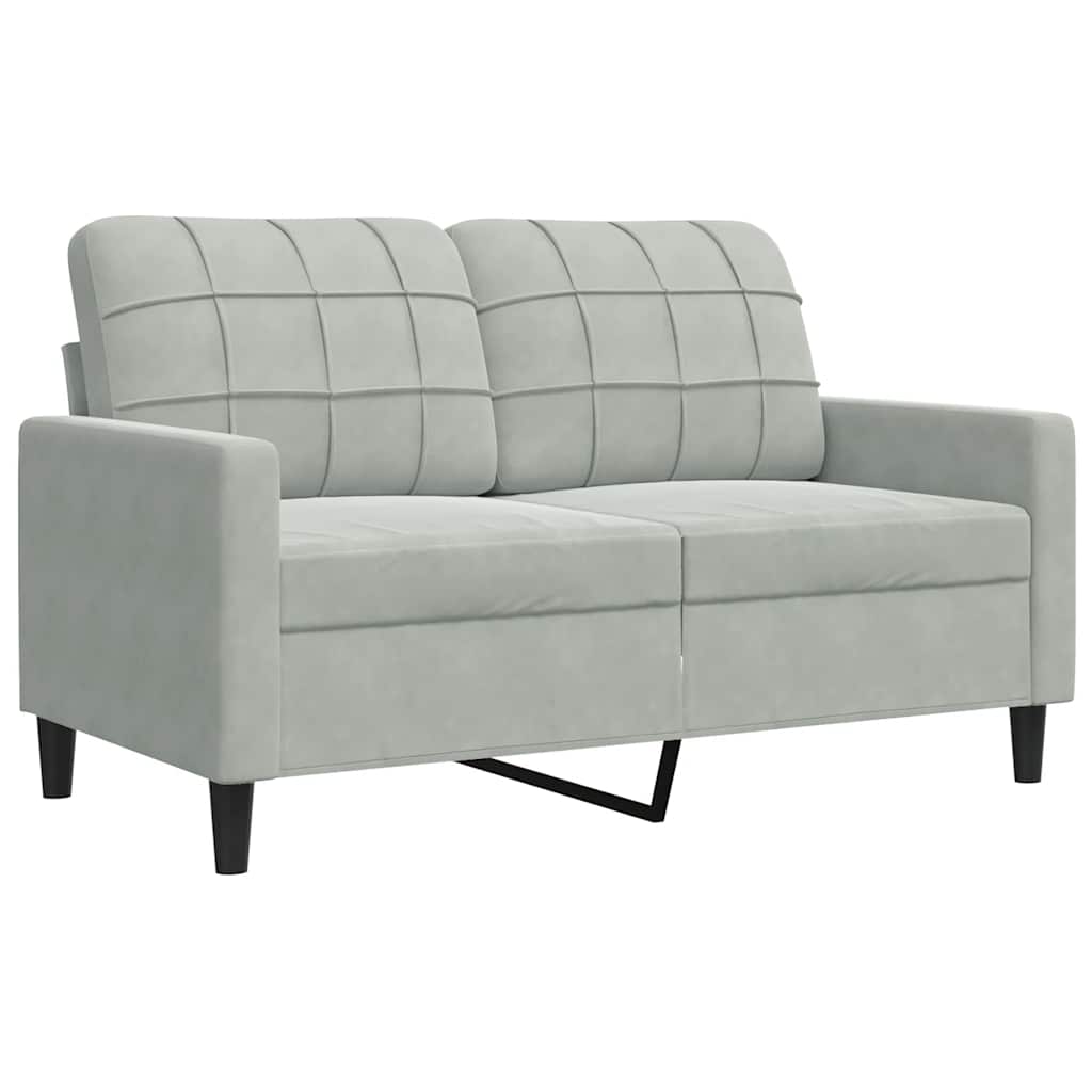 3-dijelni set sofa s jastucima svjetlosivi baršunasti