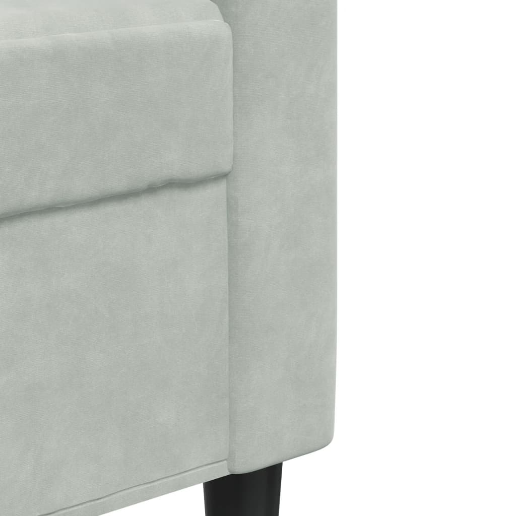 2-dijelni set sofa s jastucima svjetlosivi baršunasti