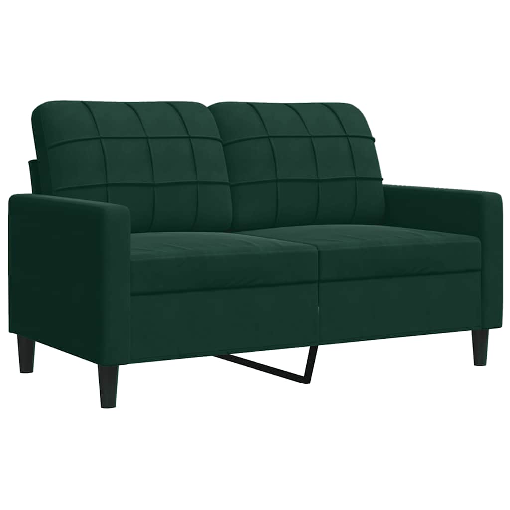 2-dijelni set sofa s jastucima tamnozeleni baršunasti