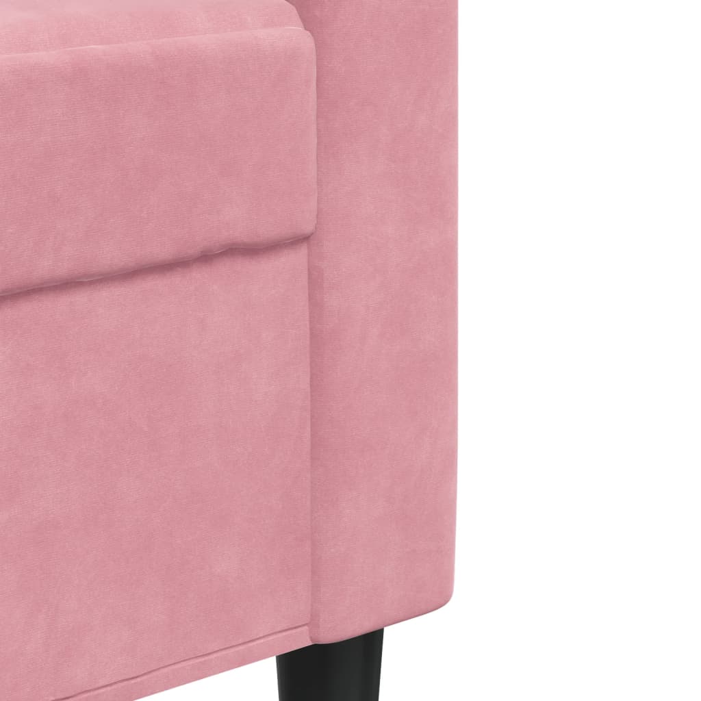 2-dijelni set sofa s jastucima ružičasti baršunasti