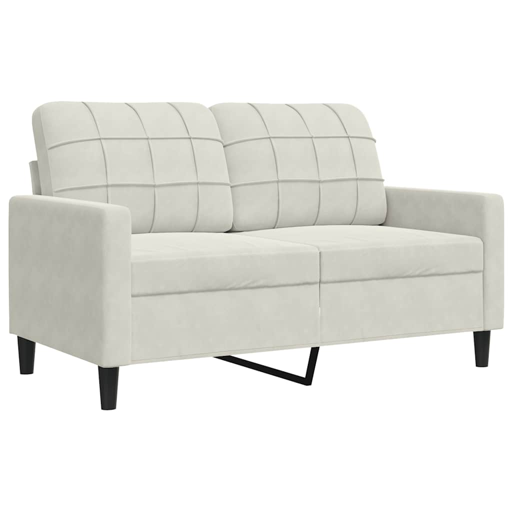 2-dijelni set sofa s jastucima krem baršunasti