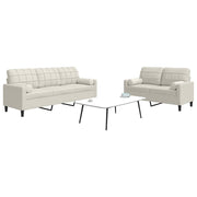 2-dijelni set sofa s jastucima krem baršunasti