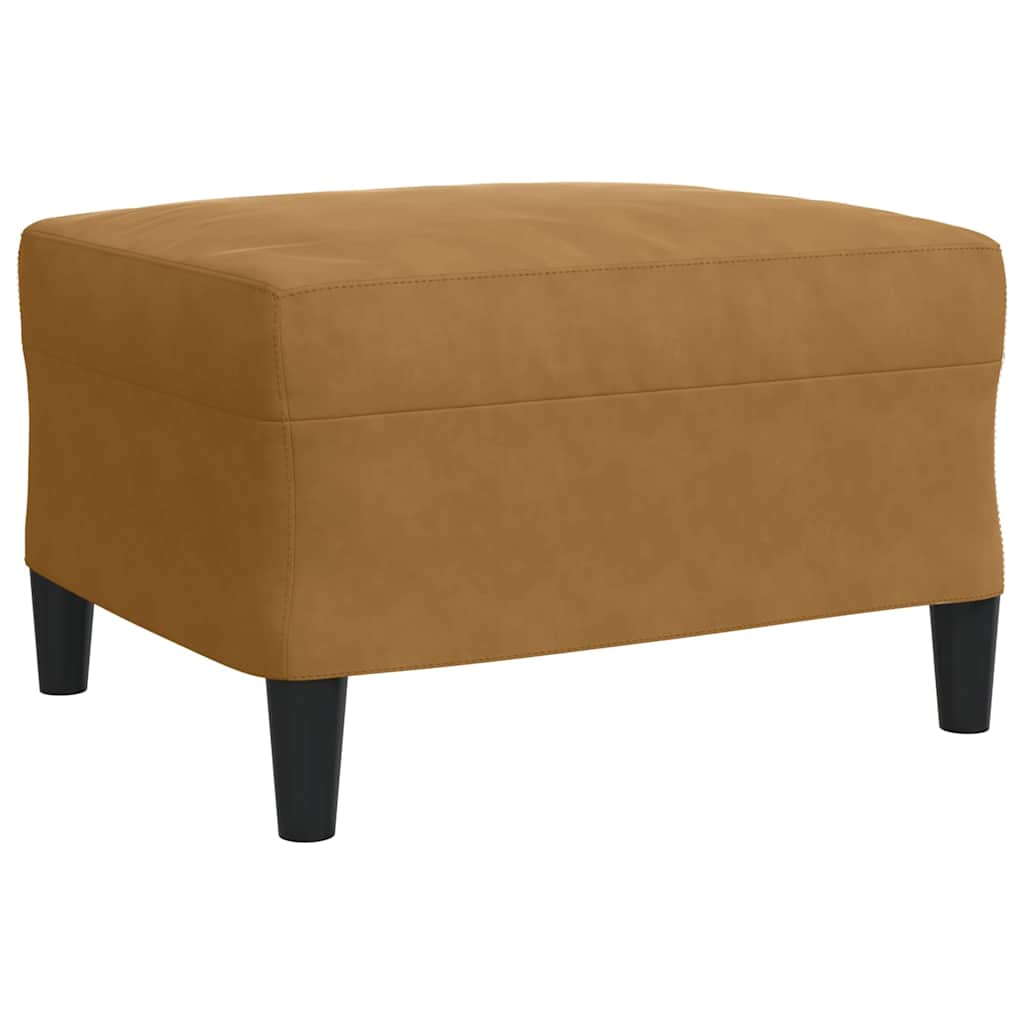 3-dijelni set sofa s jastucima smeđi baršunasti