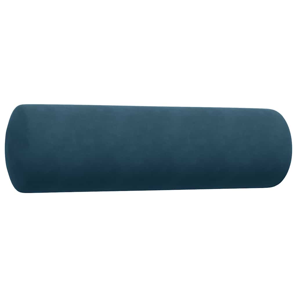 3-dijelni set sofa s jastucima plavi baršunasti