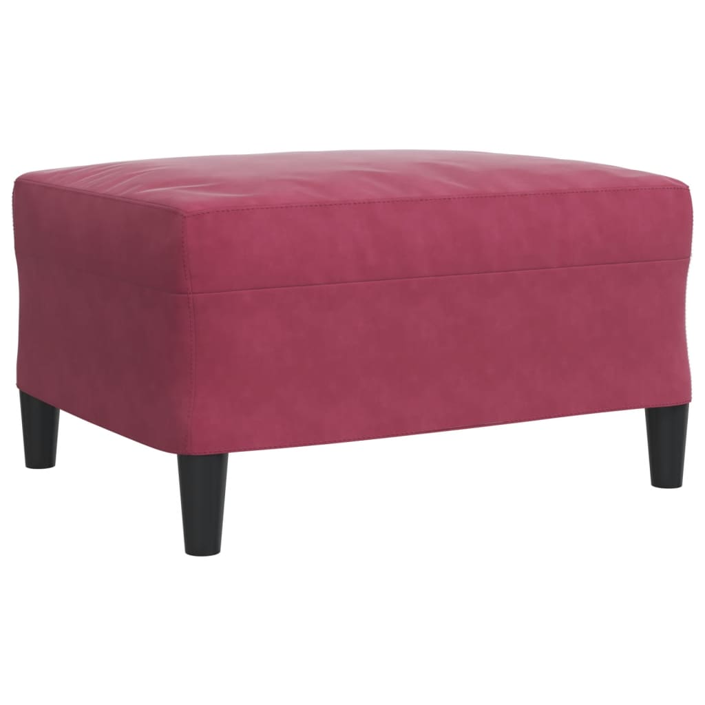 4-dijelni set sofa s jastucima crvena boja vina baršunasti