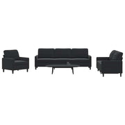 4-dijelni set sofa s jastucima crni baršunasti