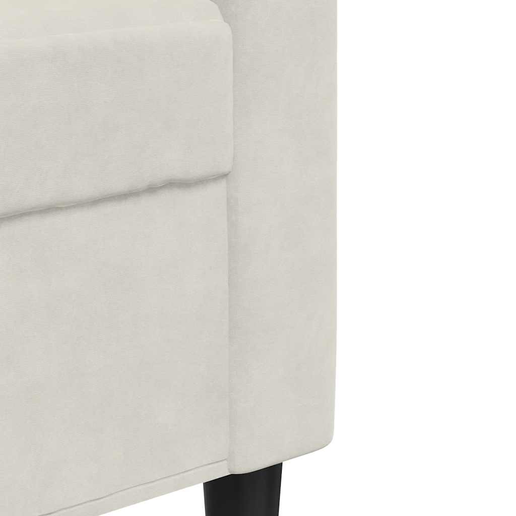 3-dijelni set sofa s jastucima krem baršunasti