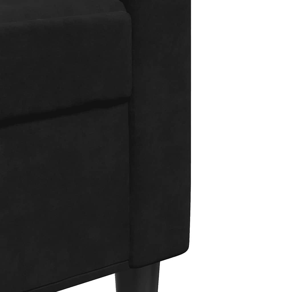 4-dijelni set sofa s jastucima crni baršunasti