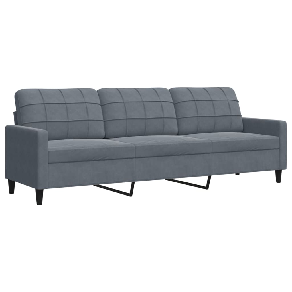 2-dijelni set sofa s jastucima tamnosivi baršunasti