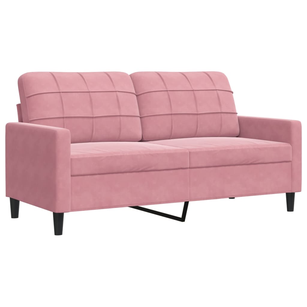 3-dijelni set sofa s jastucima ružičasti baršunasti