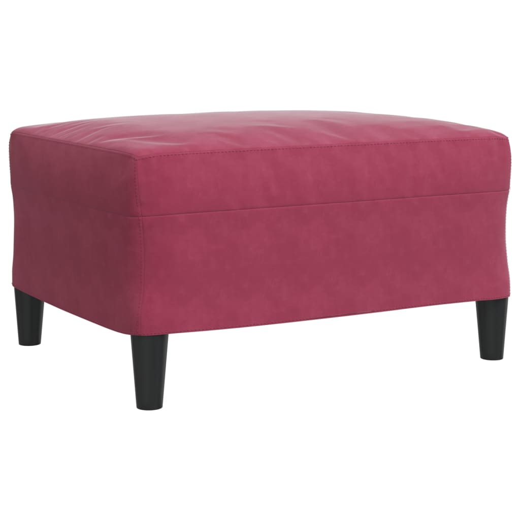 3-dijelni set sofa s jastucima crvena boja vina baršunasti