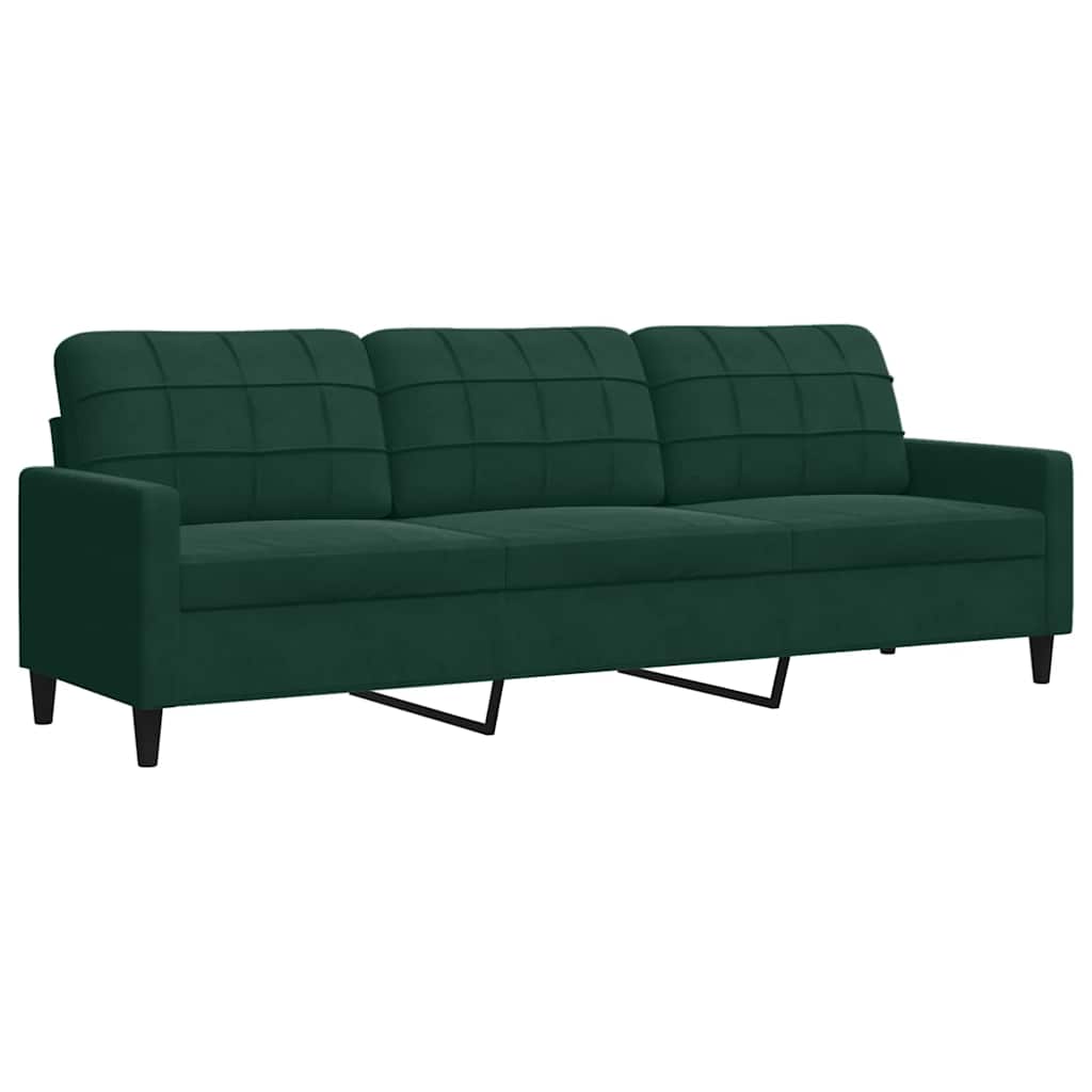 2-dijelni set sofa s jastucima tamnozeleni baršunasti