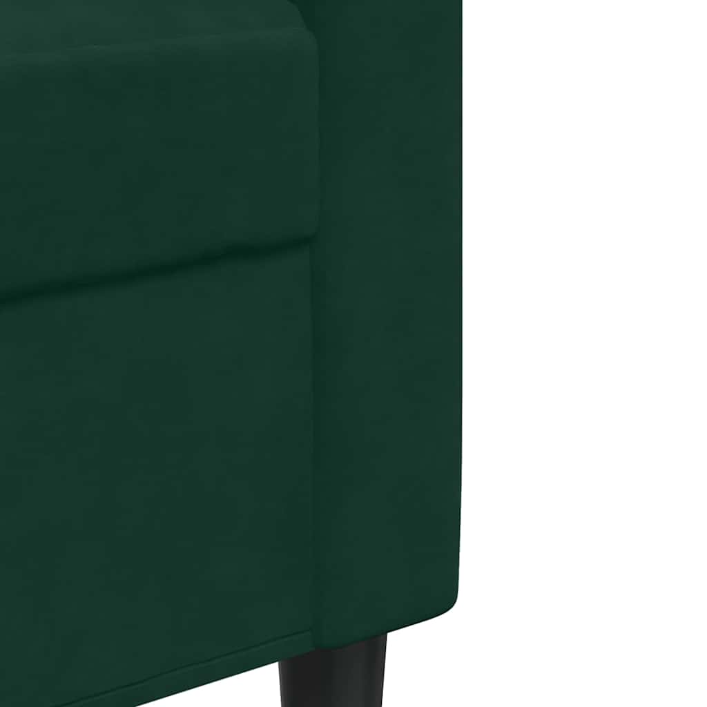 2-dijelni set sofa s jastucima tamnozeleni baršunasti