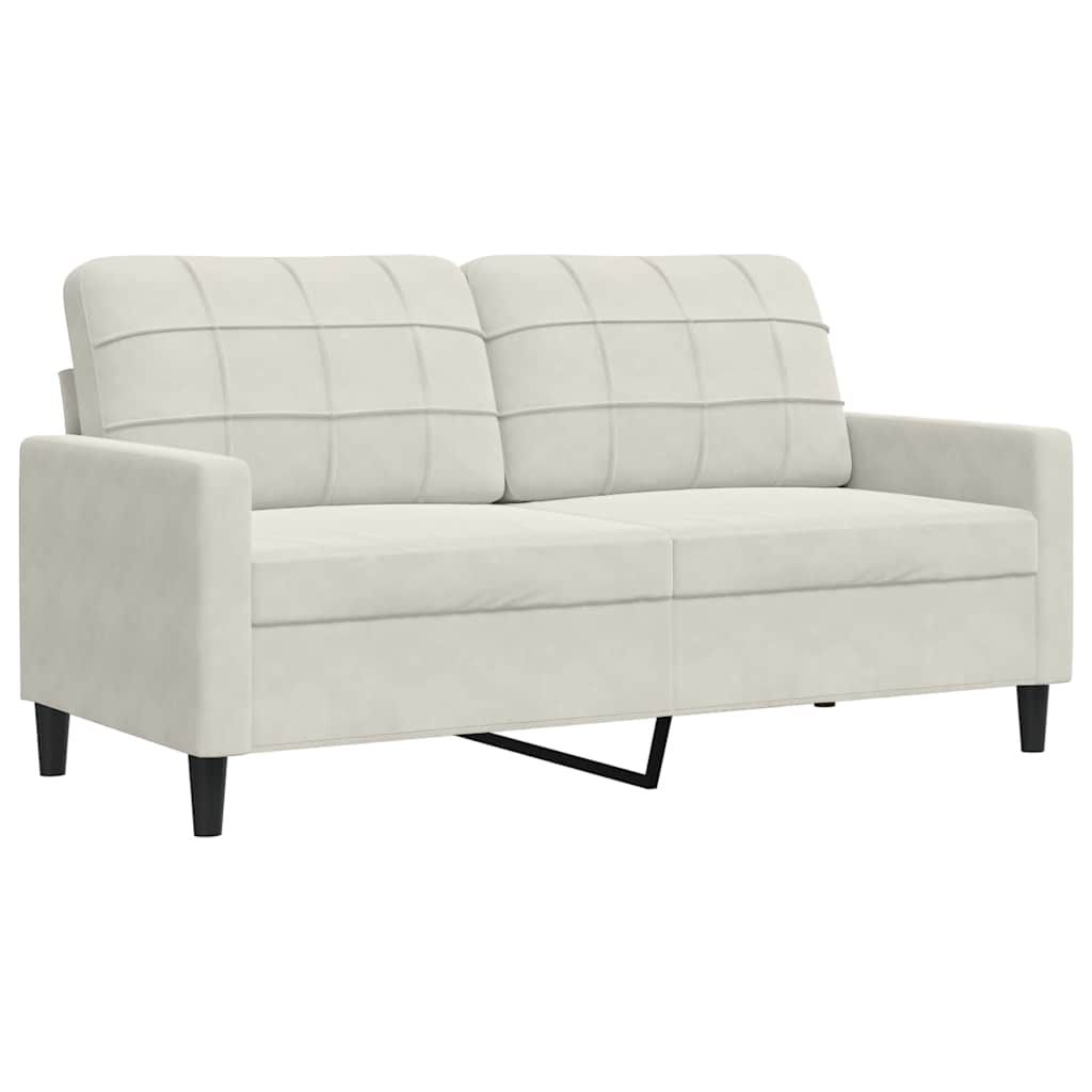 2-dijelni set sofa s jastucima krem baršunasti