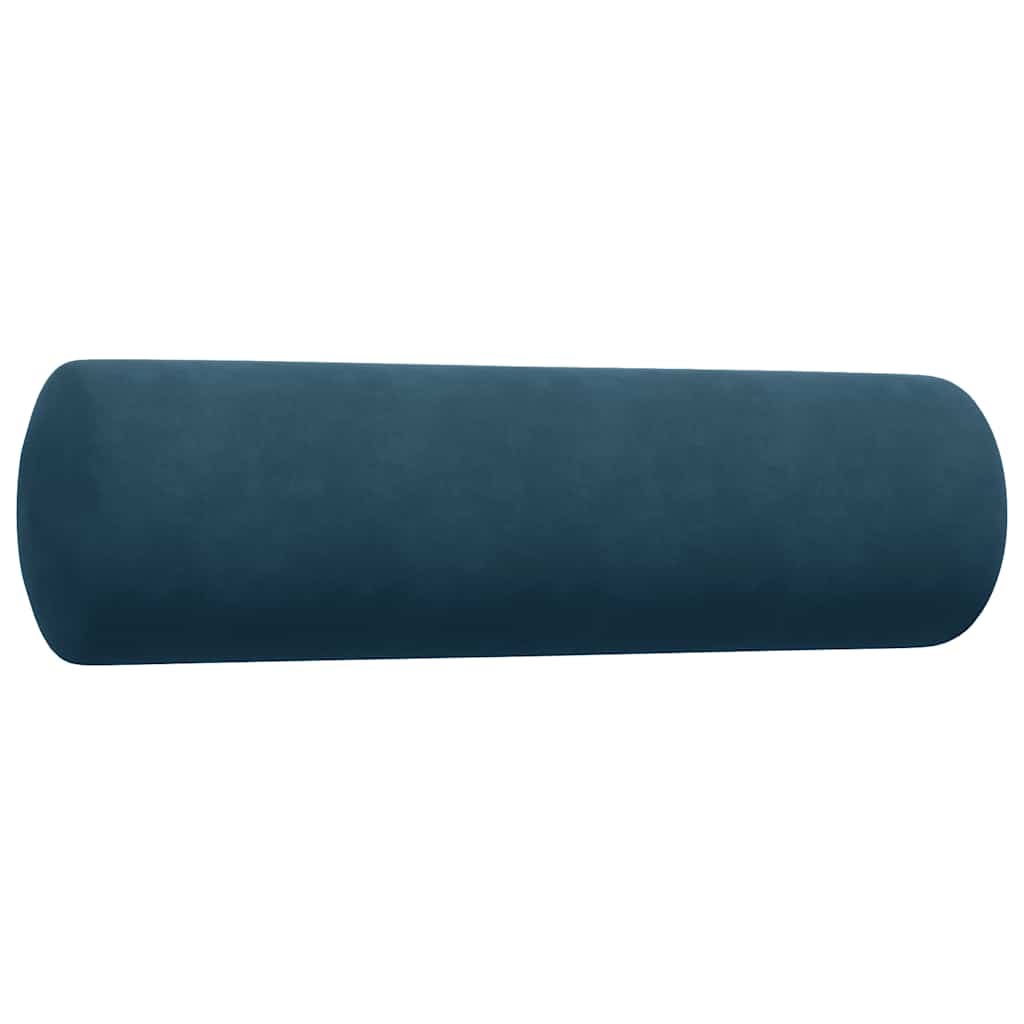 2-dijelni set sofa s jastucima plavi baršunasti