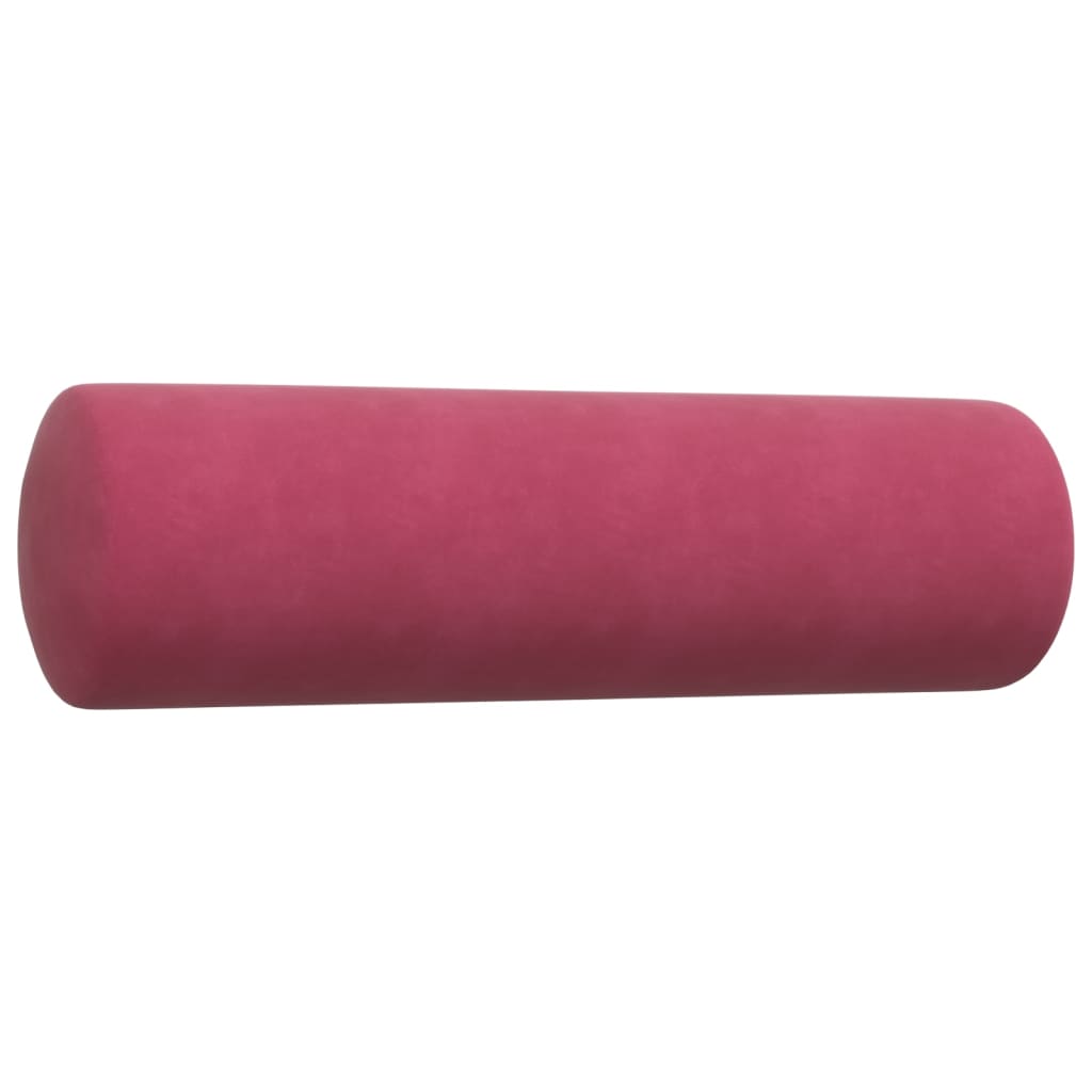 3-dijelni set sofa s jastucima crvena boja vina baršunasti