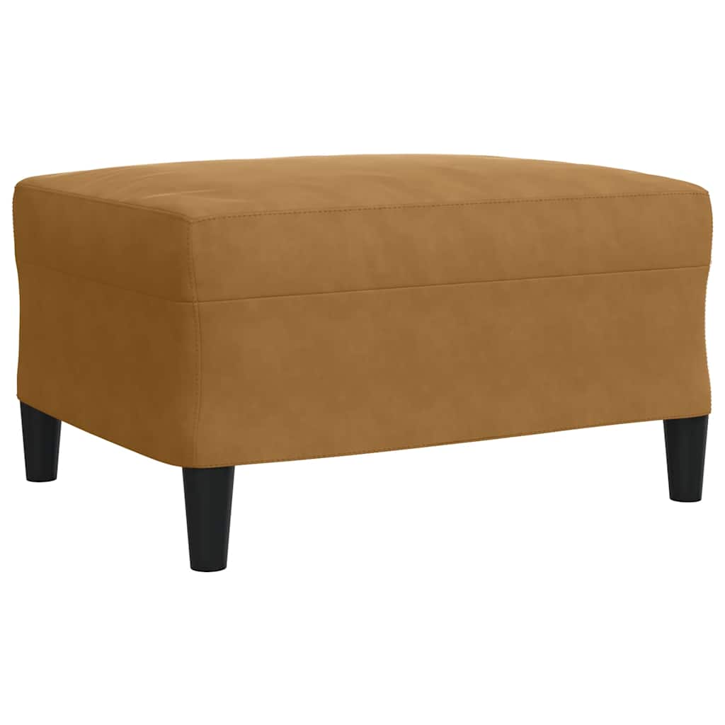 3-dijelni set sofa s jastucima smeđi baršunasti