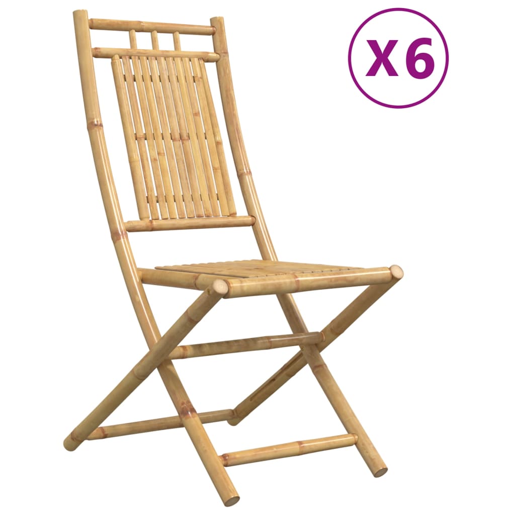 Sklopive vrtne stolice 6 kom 46 x 66 x 99 cm od bambusa