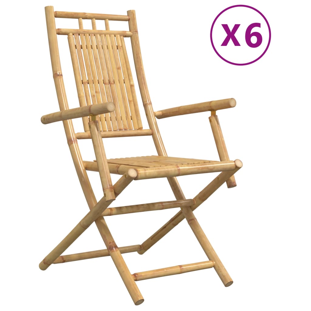 Sklopive vrtne stolice 6 kom 53 x 66 x 99 cm od bambusa