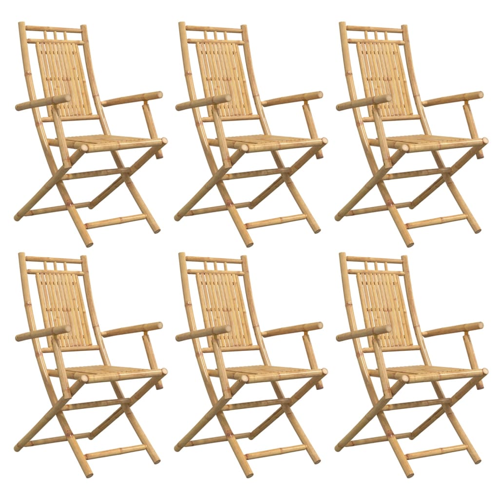 Sklopive vrtne stolice 6 kom 53 x 66 x 99 cm od bambusa