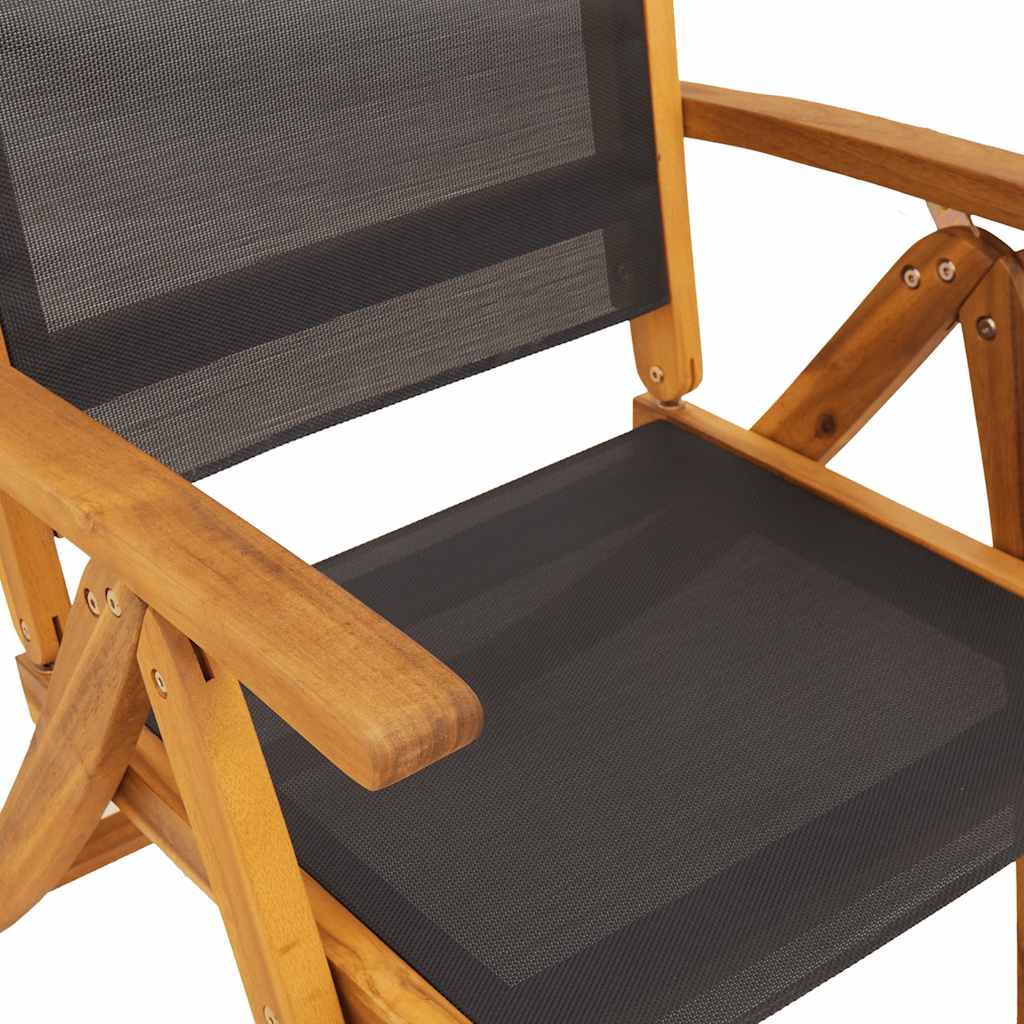 5-dijelni vrtni blagovaonski set od drva bagrema i tekstilena