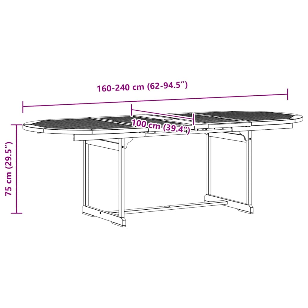 7-dijelni vrtni blagovaonski set od drva bagrema i tekstilena