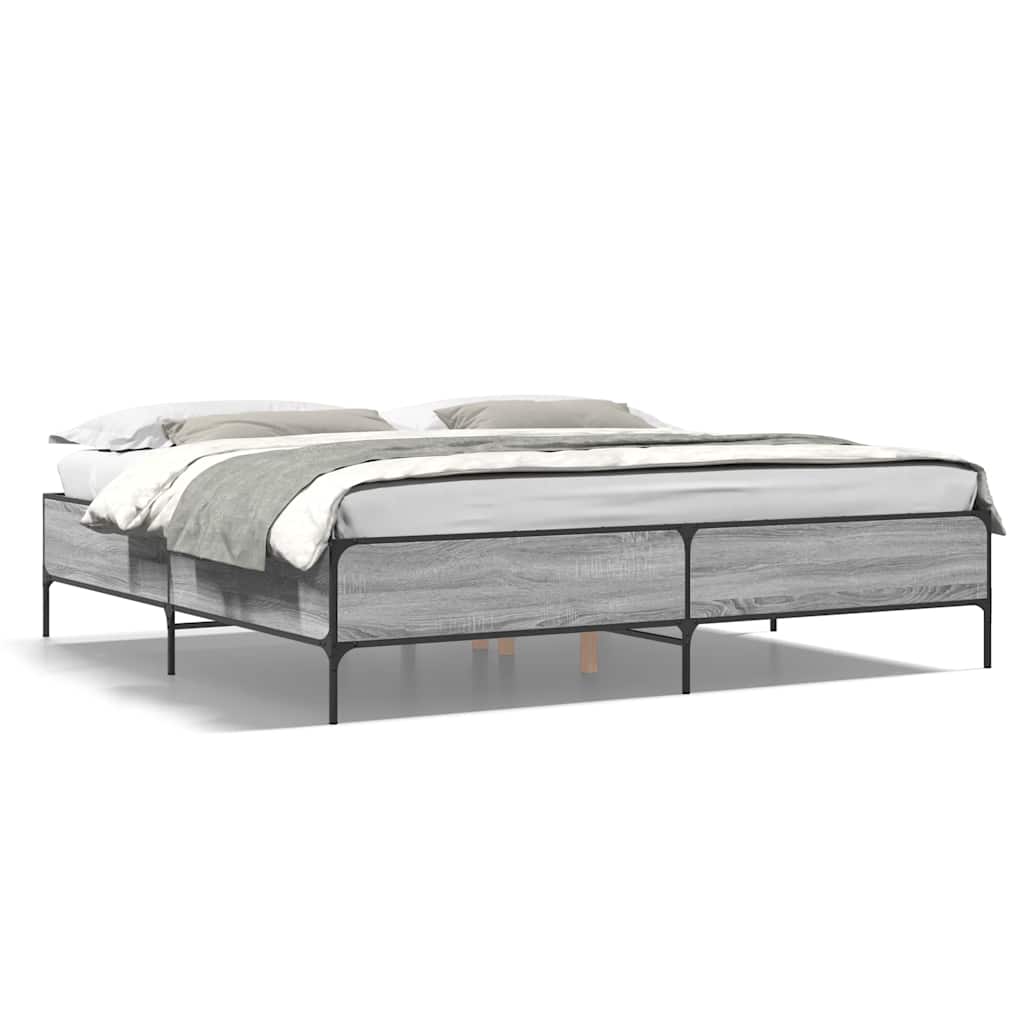 Okvir kreveta boja hrasta 180x200 cm konstruiranog drvo i metal