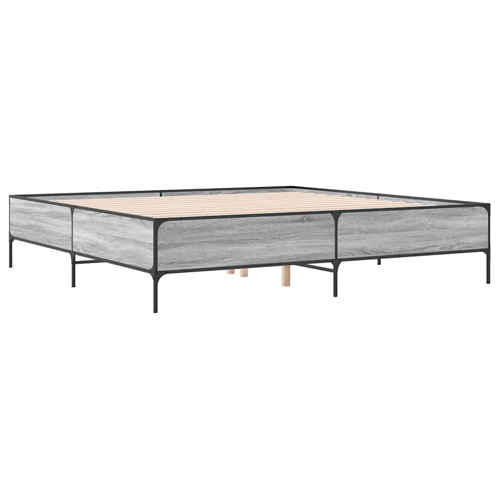 Okvir kreveta boja hrasta 180x200 cm konstruiranog drvo i metal