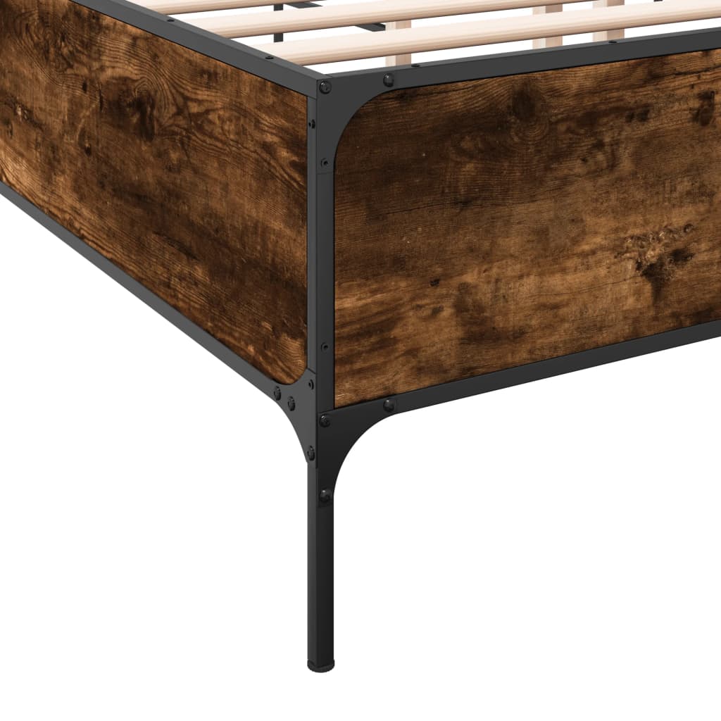 Okvir kreveta boja hrasta 160x200 cm konstruirano drvo i metal