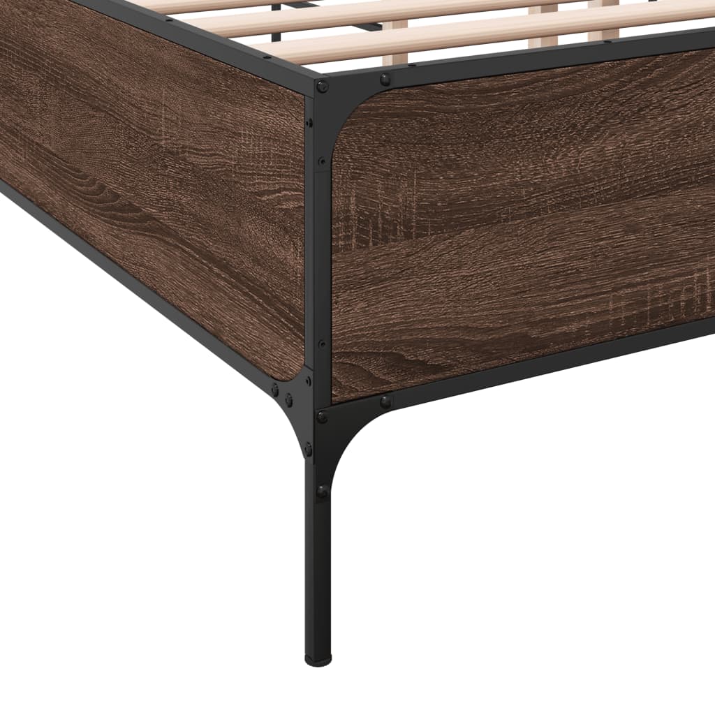Okvir kreveta boja hrasta 160x200 cm konstruirano drvo i metal