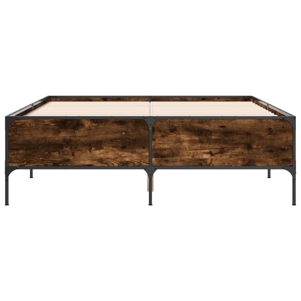 Okvir za krevet boja hrasta 150x200cm konstruirano drvo i metal
