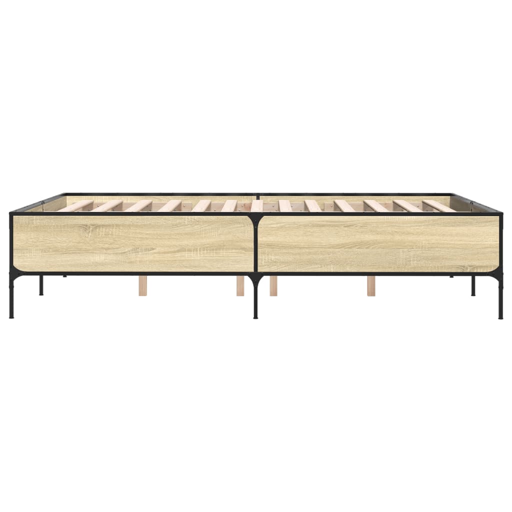 Okvir kreveta boja hrasta 120x200 cm konstruirano drvo i metal
