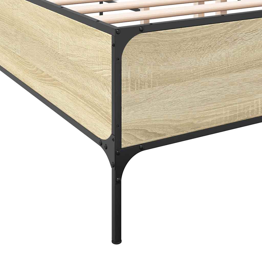 Okvir kreveta boja hrasta 120x200 cm konstruirano drvo i metal